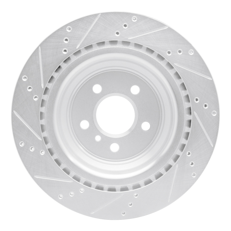 Mercedes-Benz GLE400 Brake Rotor (1) - Rear Right - R1 Concepts - Drilled & Slotted - Silver - `13-`19